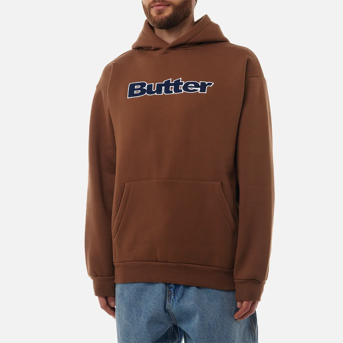 Butter Goods Мужская толстовка Logo Denim Applique Pullover Hoodie