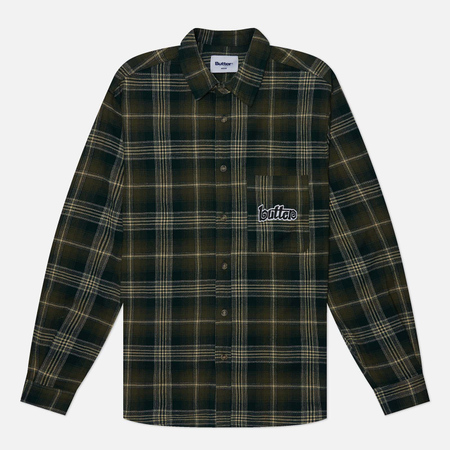  Мужская рубашка Butter Goods Swirl Plaid, цвет оливковый, размер S