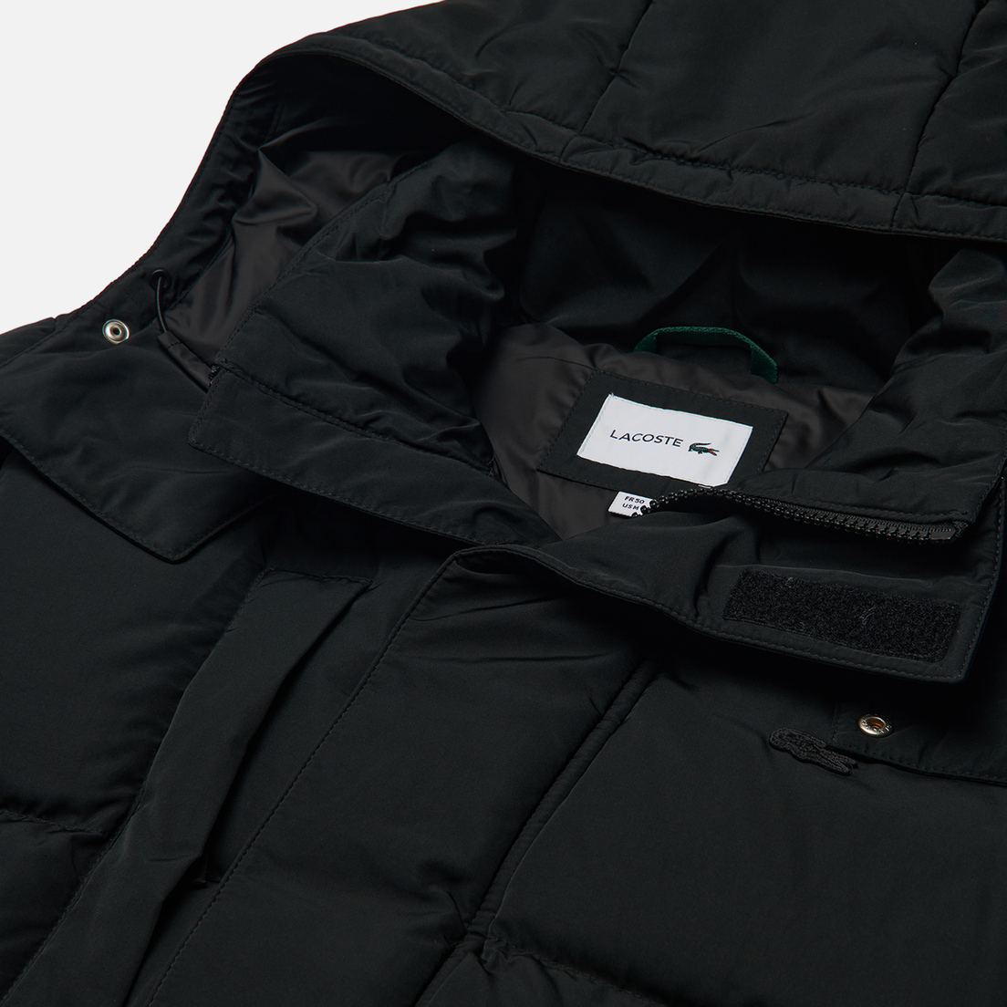 Lacoste Мужской пуховик Water Repellent Mid Length Hood Puffed