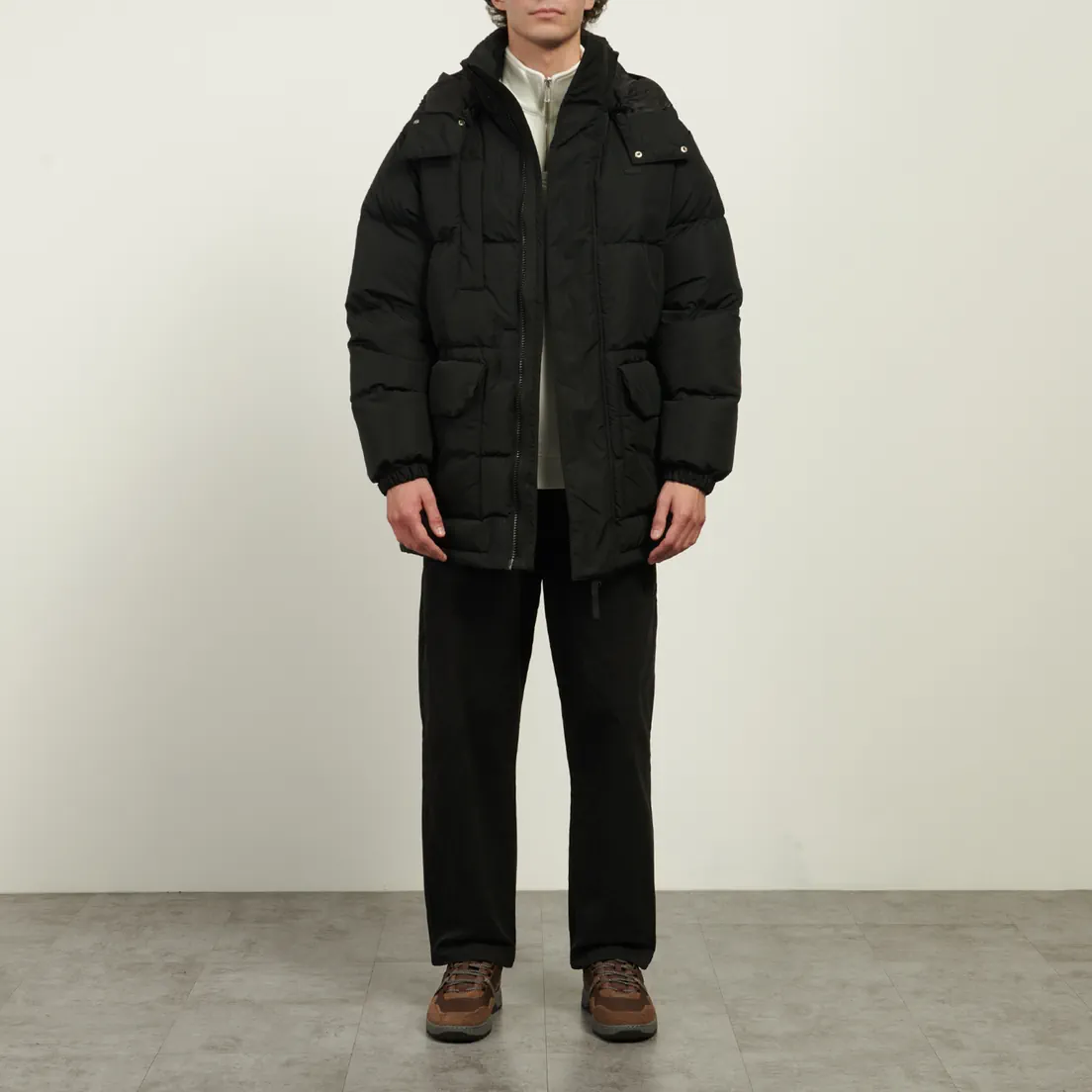 Lacoste Мужской пуховик Water Repellent Mid Length Hood Puffed