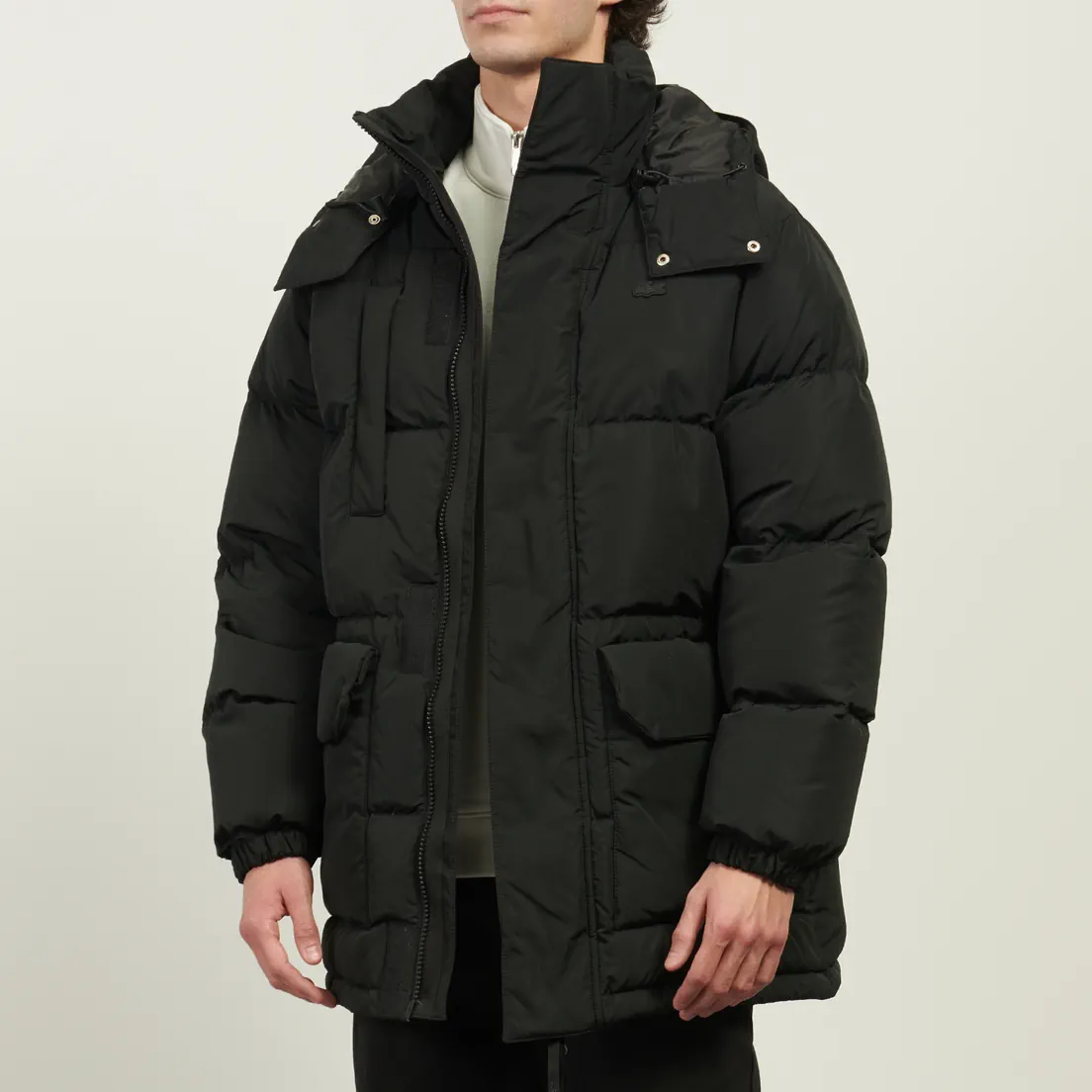 Lacoste Мужской пуховик Water Repellent Mid Length Hood Puffed