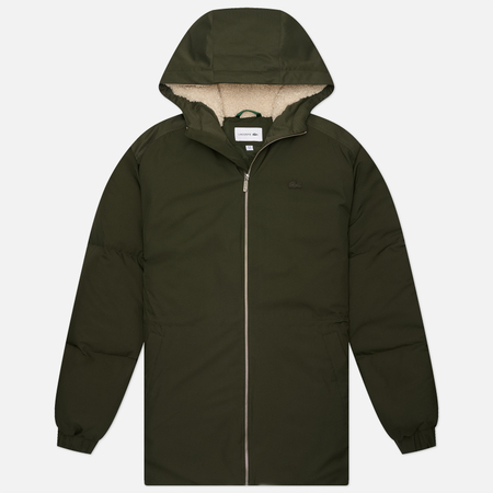 Мужской пуховик Lacoste Quilted Puffer, цвет оливковый, размер 48
