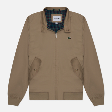  Мужская куртка харрингтон Lacoste Showerproof Cotton Twill, цвет бежевый, размер 52