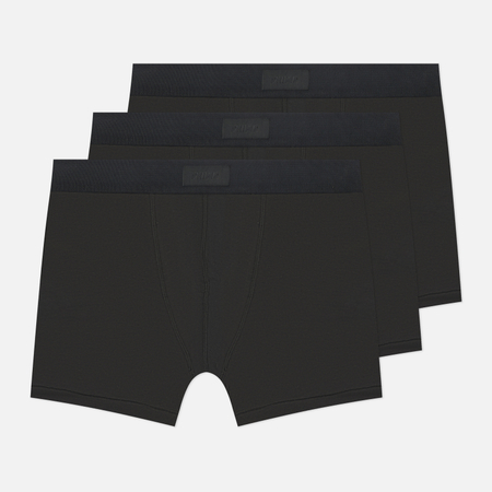 Комплект мужских трусов SKIMS Cotton 3" Boxer Brief 3-Pack, цвет чёрный