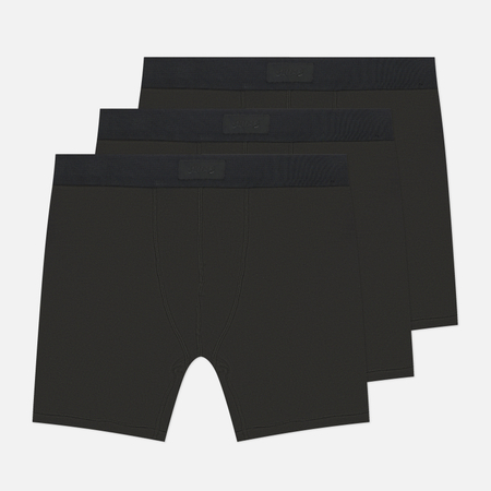 Комплект мужских трусов SKIMS Cotton 5" Boxer Brief 3-Pack, цвет чёрный
