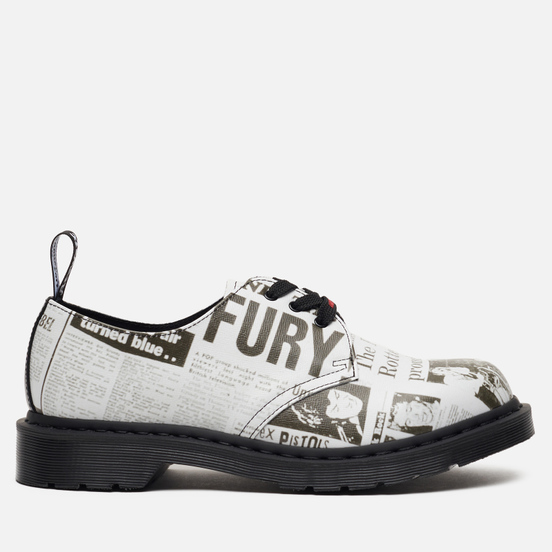Ботинки Dr. Martens x Sex Pistols 1461 Smooth Leather White Backhand Straw Grain