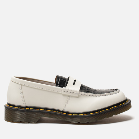 Ботинки лоферы Dr. Martens x Stussy Penton New Vibrance Croco White/Black Smooth