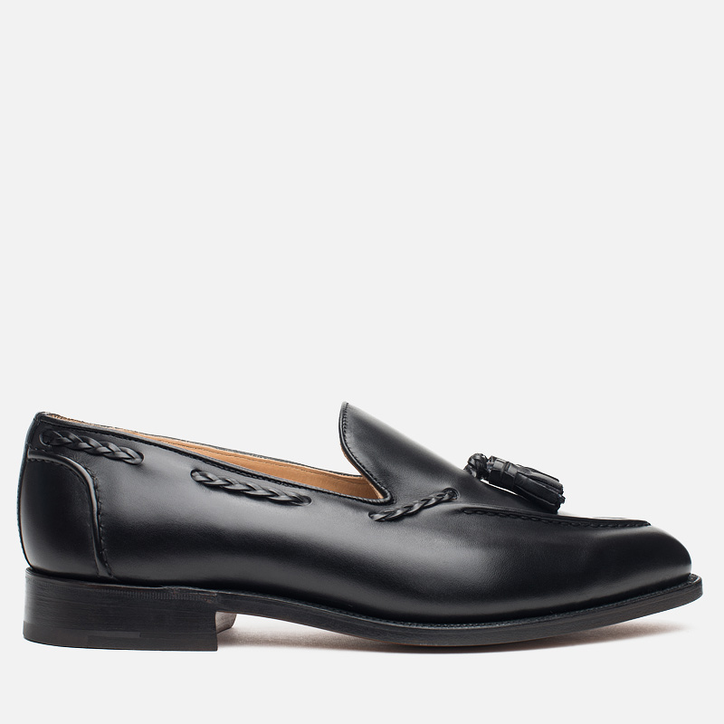 Мужские ботинки лоферы Tricker's Loafer Sloane Black Calf 6142