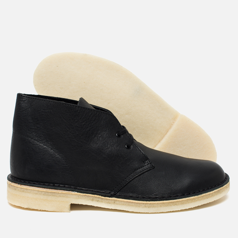 clarks originals desert boot black tumbled leather