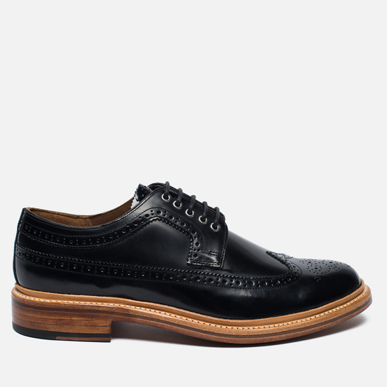 Мужские ботинки броги Grenson Sid Long Wing Brogue Black