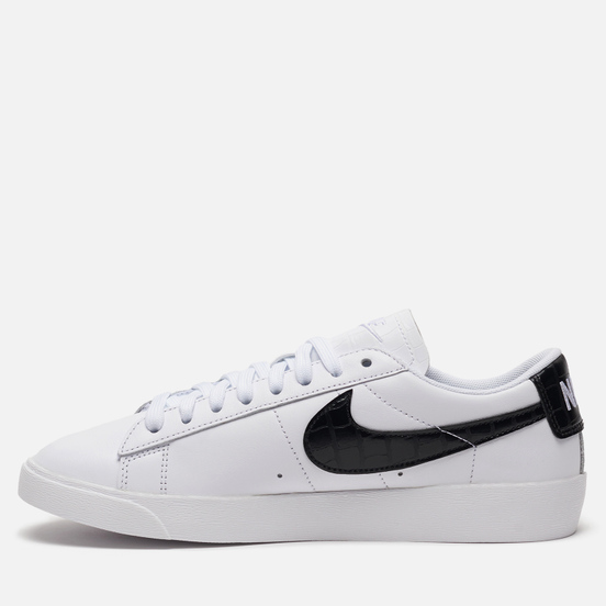 Женские кроссовки Nike Blazer Low Croc White/Black