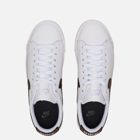 Женские кроссовки Nike Blazer Low Croc White/Black