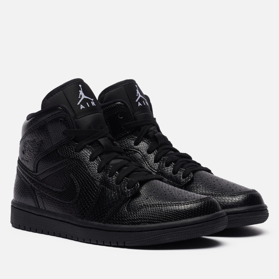Женские кроссовки Jordan Air Jordan 1 Mid Snakeskin Black/Black/White