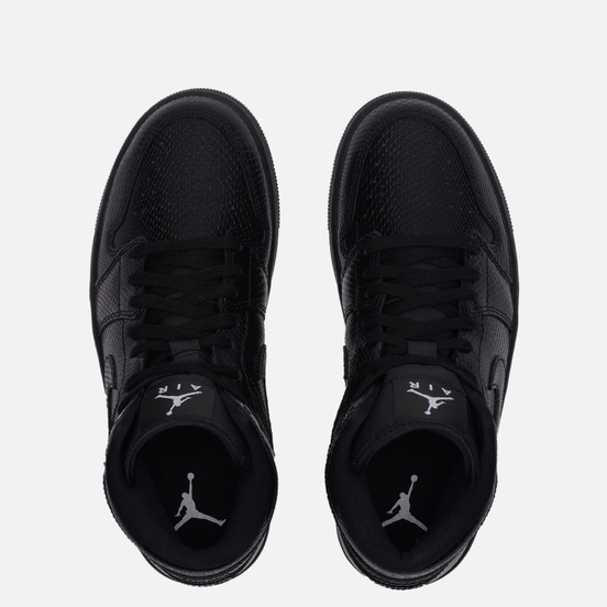 Женские кроссовки Jordan Air Jordan 1 Mid Snakeskin Black/Black/White