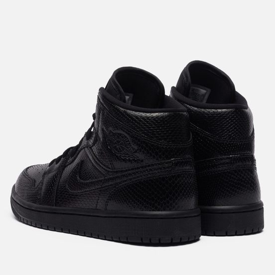 Женские кроссовки Jordan Air Jordan 1 Mid Snakeskin Black/Black/White