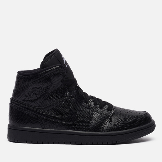 Женские кроссовки Jordan Air Jordan 1 Mid Snakeskin Black/Black/White