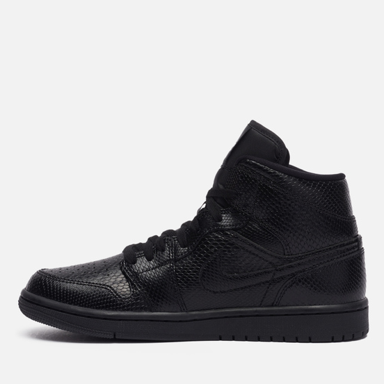 Женские кроссовки Jordan Air Jordan 1 Mid Snakeskin Black/Black/White