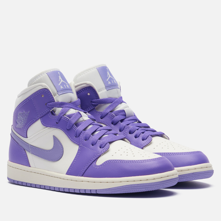 фото Кроссовки jordan wmns air jordan 1 mid, цвет фиолетовый, размер 36 eu