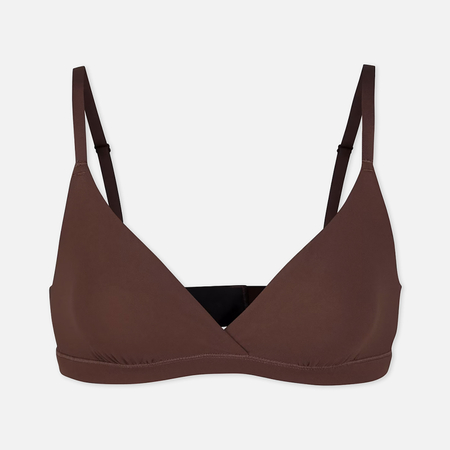 Женский бюстгальтер SKIMS Fits Everybody Crossover Bralette, цвет коричневый