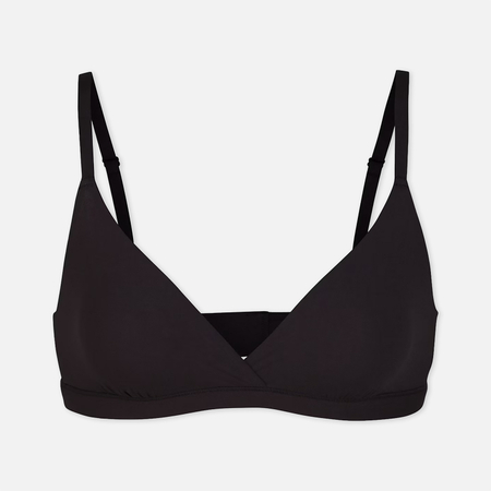 Женский бюстгальтер SKIMS Fits Everybody Crossover Bralette, цвет чёрный
