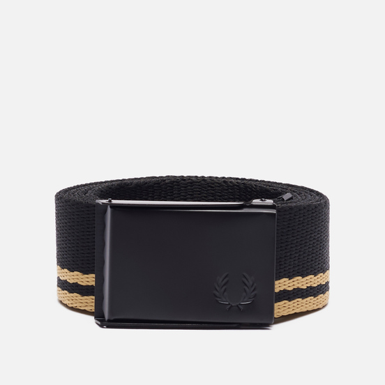 Ремень Fred Perry Tipped Webbing Black/Black/Champagne
