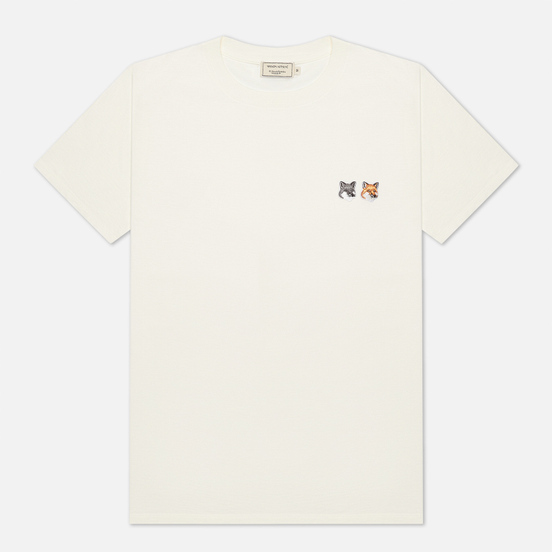 Мужская футболка Maison Kitsune Double Fox Head Patch Latte