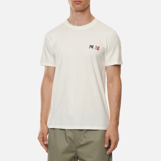 Мужская футболка Maison Kitsune Double Fox Head Patch Latte