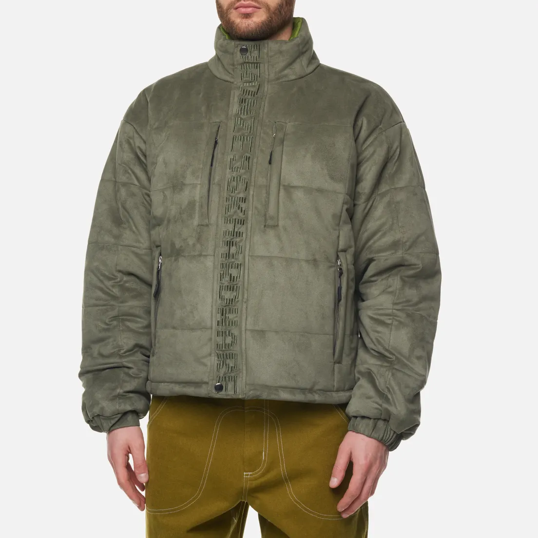 Bronze 56K Мужской пуховик Faux Suede Puffer