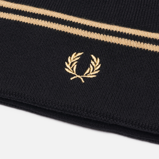 Шапка Fred Perry Twin Tipped Merino Black/Champagne