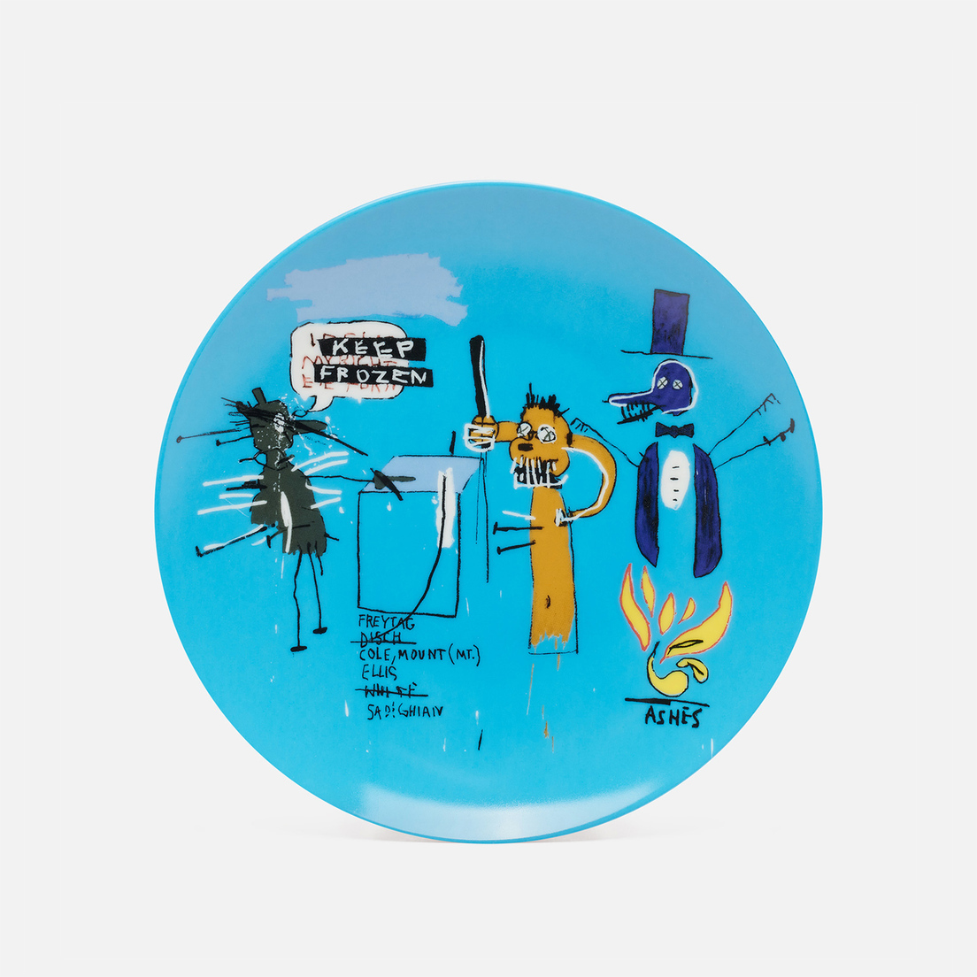 Ligne Blanche Тарелка Jean-Michel Basquiat Keep Frozen Blue Medium