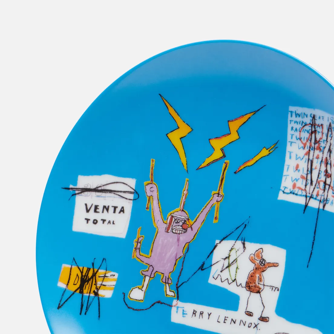 Ligne Blanche Тарелка Jean-Michel Basquiat Venta Blue Medium