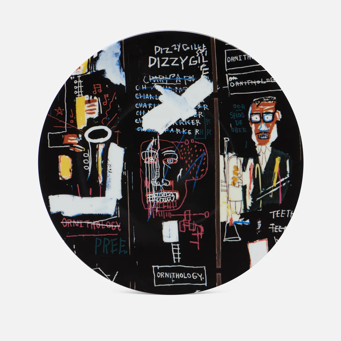 Ligne Blanche Тарелка Jean-Michel Basquiat Horn Players Black Large