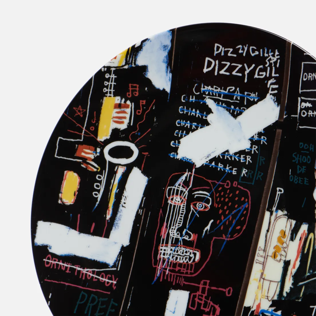 Ligne Blanche Тарелка Jean-Michel Basquiat Horn Players Black Large