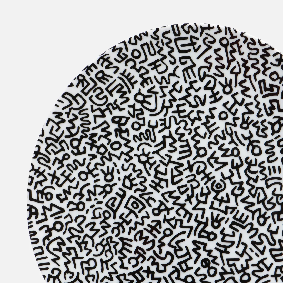 Ligne Blanche Тарелка Keith Haring Black Pattern Large