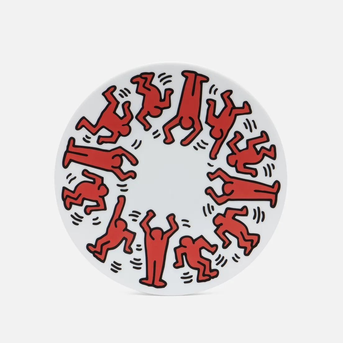 Ligne Blanche Тарелка Keith Haring Red On White Medium