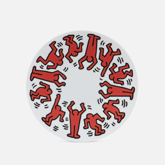 Тарелка Ligne Blanche, цвет белый, размер UNI CAKH14 Keith Haring Red On White Medium - фото 1