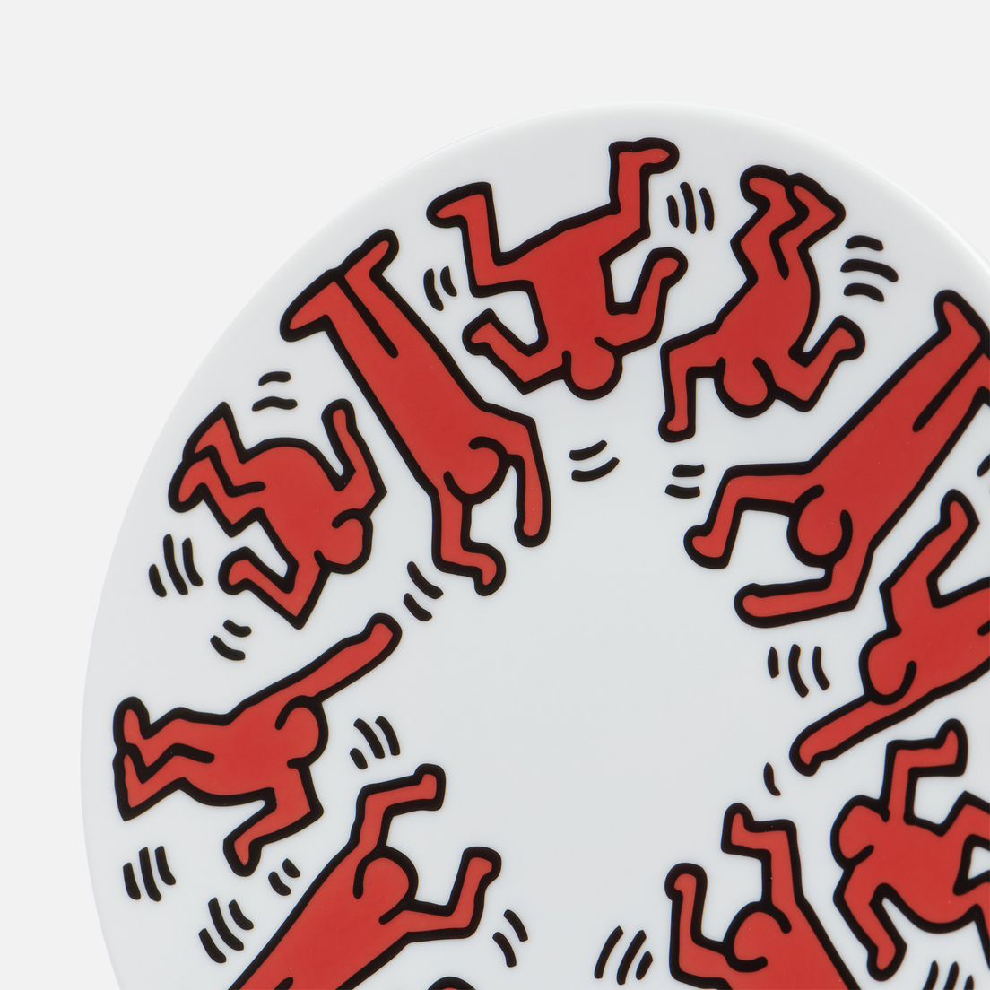 Ligne Blanche Тарелка Keith Haring Red On White Medium