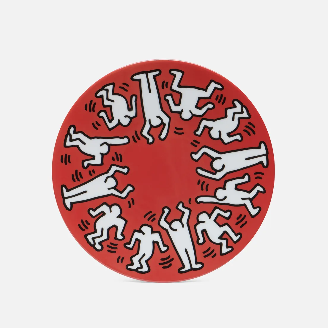 Ligne Blanche Тарелка Keith Haring White On Red Medium