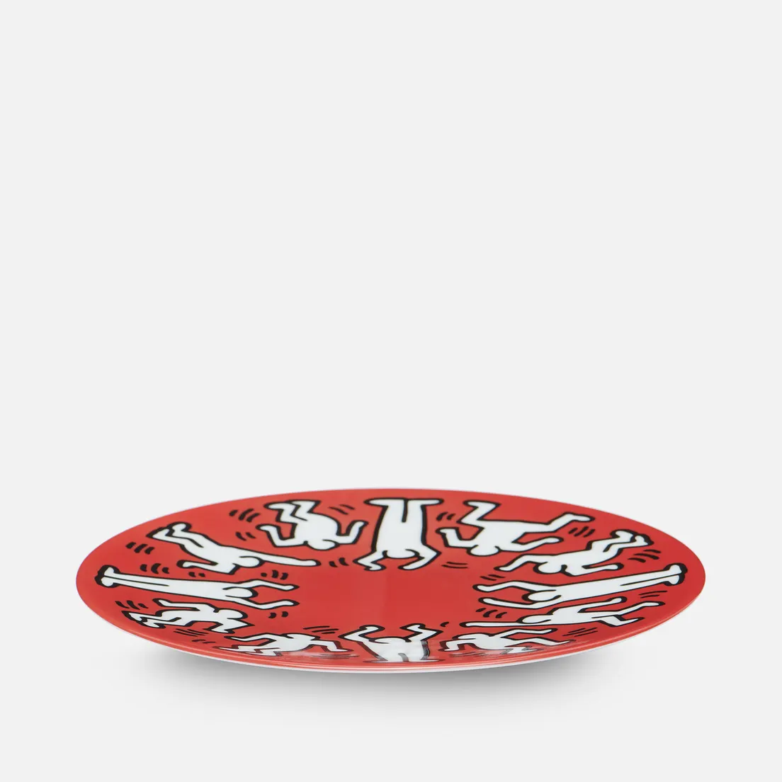 Ligne Blanche Тарелка Keith Haring White On Red Medium