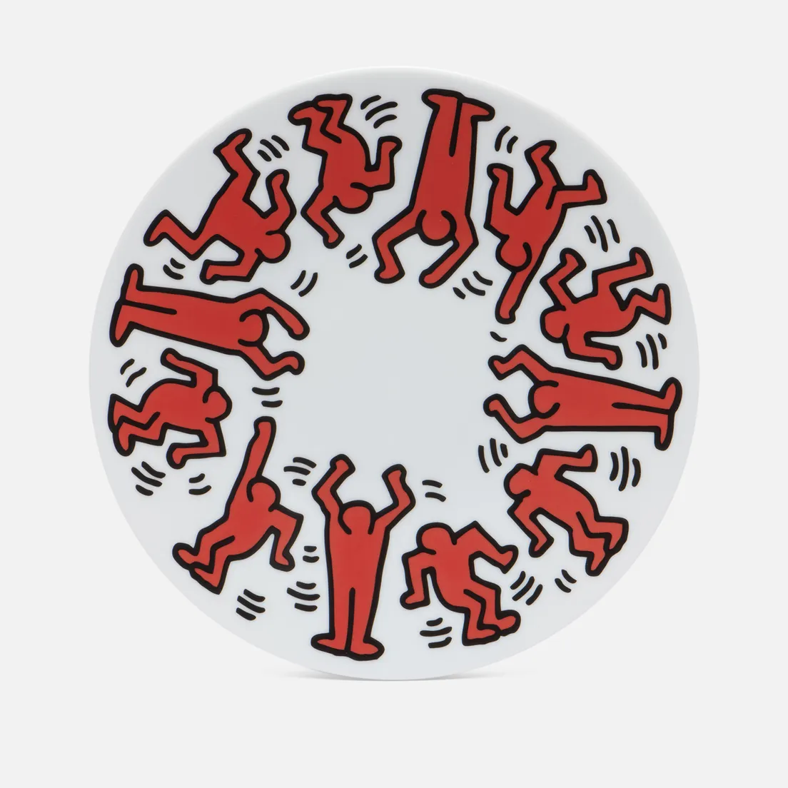 Ligne Blanche Тарелка Keith Haring Red On White Large