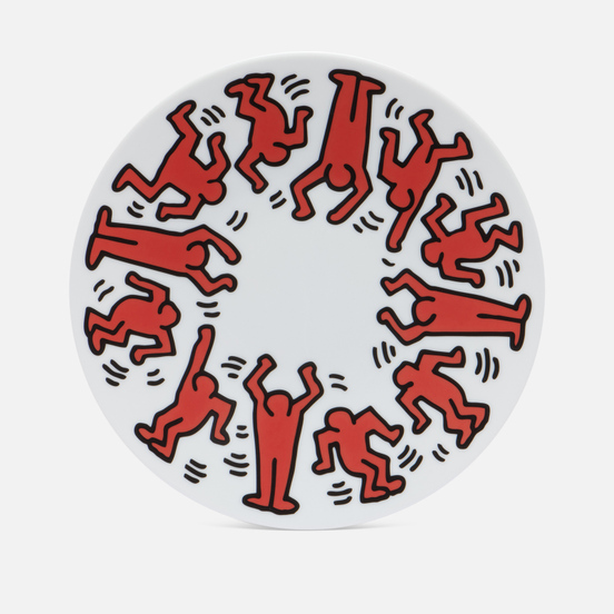 Тарелка Ligne Blanche Keith Haring Red On White Large