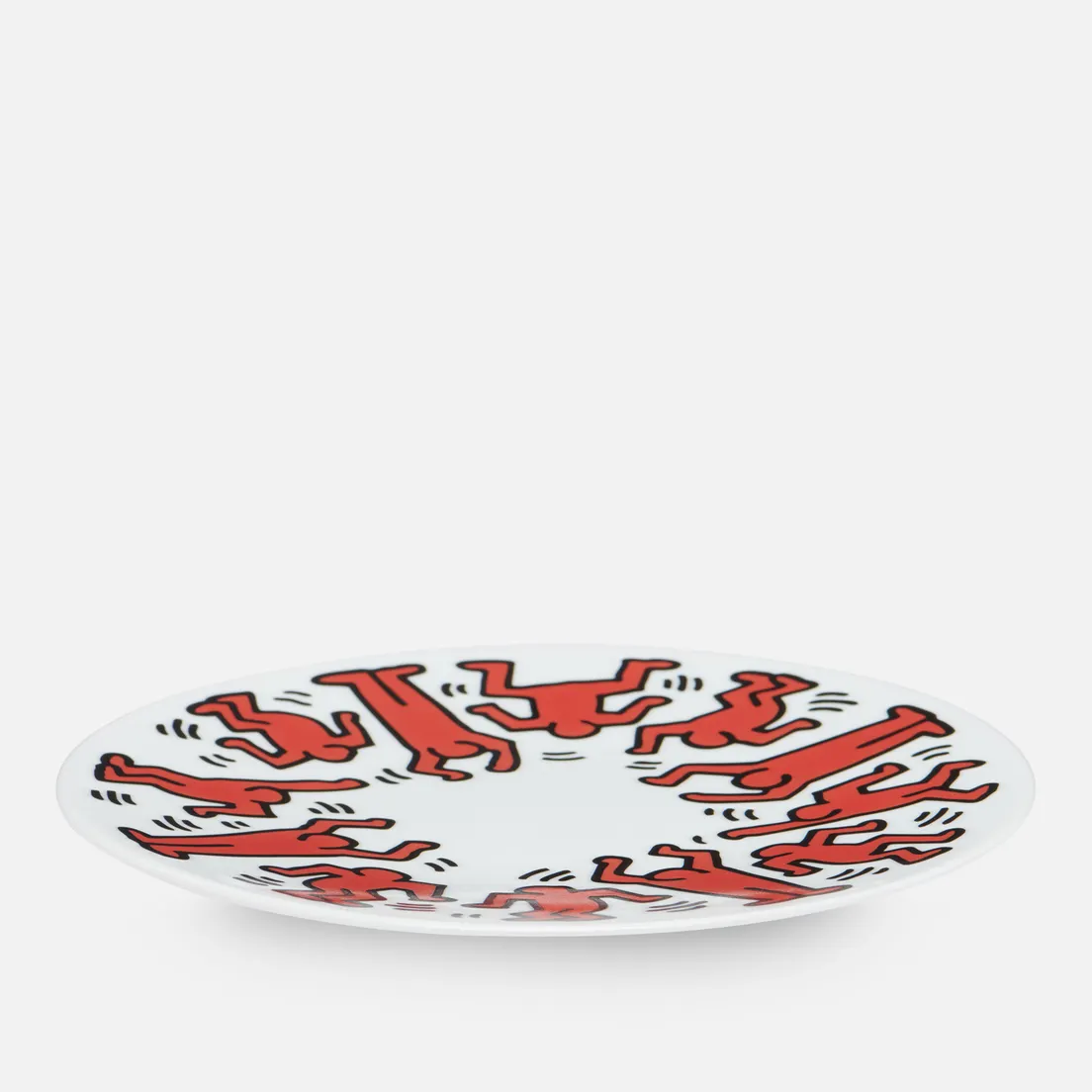 Ligne Blanche Тарелка Keith Haring Red On White Large