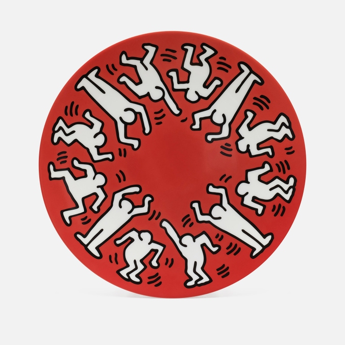 Тарелка Ligne Blanche, цвет красный, размер UNI CAKH19 Keith Haring White On Red Large - фото 1