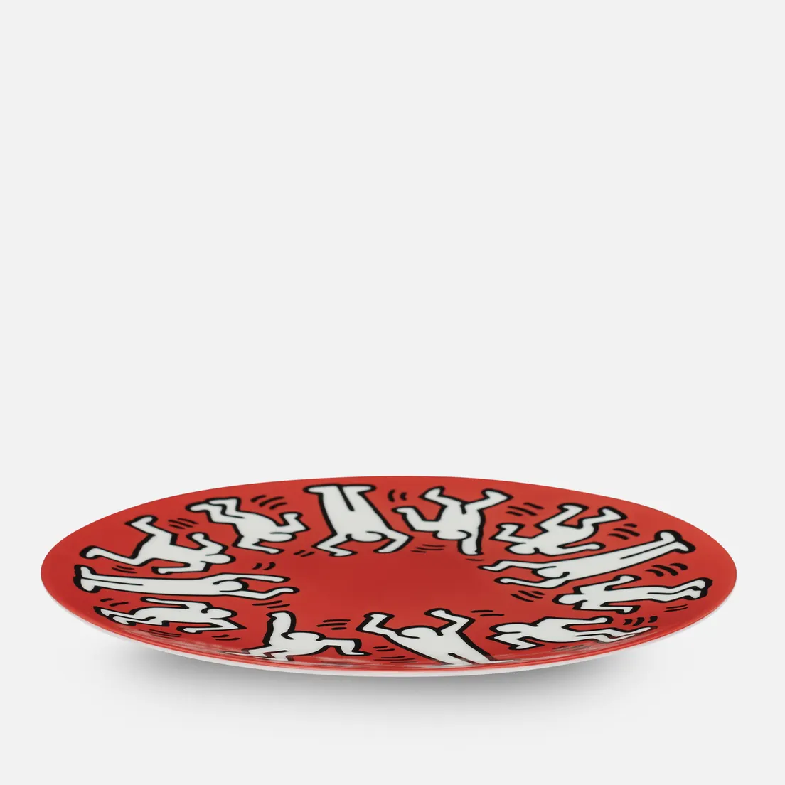 Ligne Blanche Тарелка Keith Haring White On Red Large