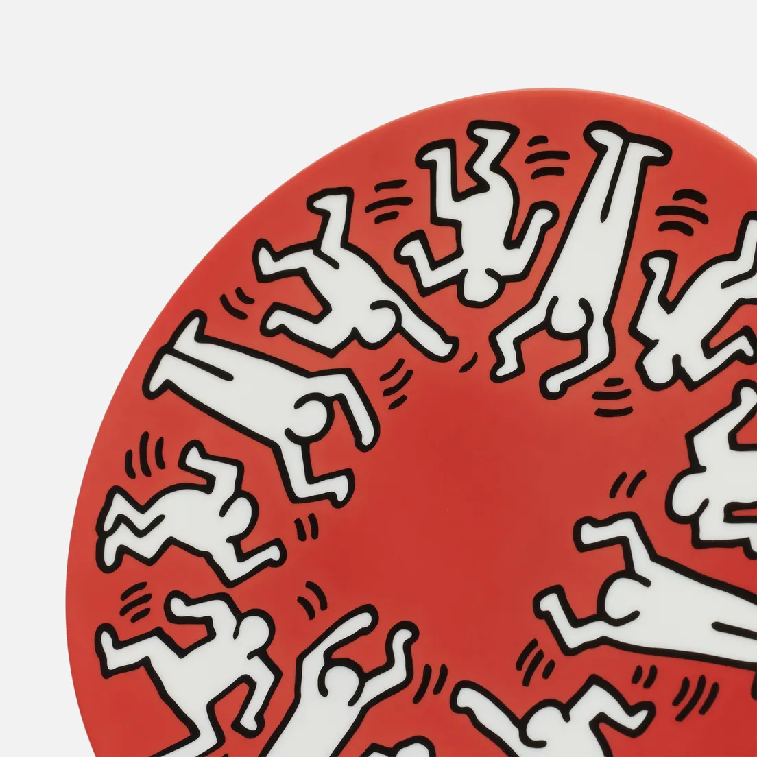 Ligne Blanche Тарелка Keith Haring White On Red Large