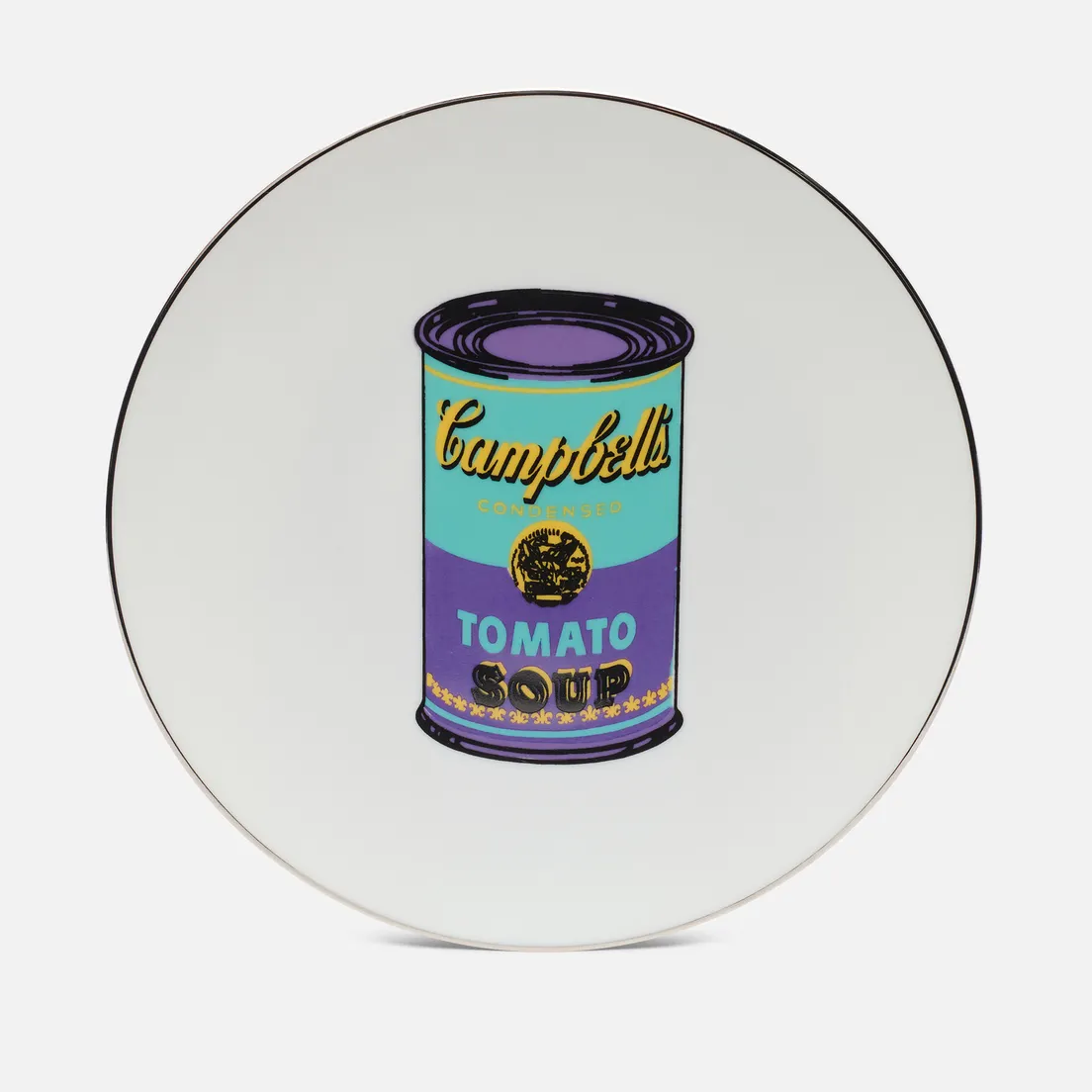 Ligne Blanche Тарелка Andy Warhol Campbell Turquoise/Purple Large