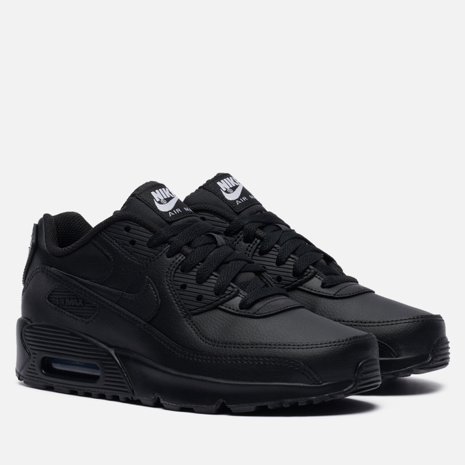 Подростковые кроссовки Nike, цвет чёрный, размер 39 CD6864-001 Air Max 90 Leather GS - фото 1