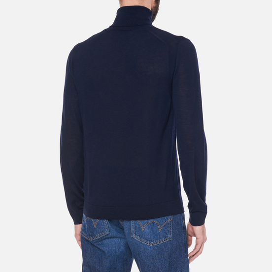 Мужской свитер Woolrich Fine Merinos Turtle Neck Melton Blue