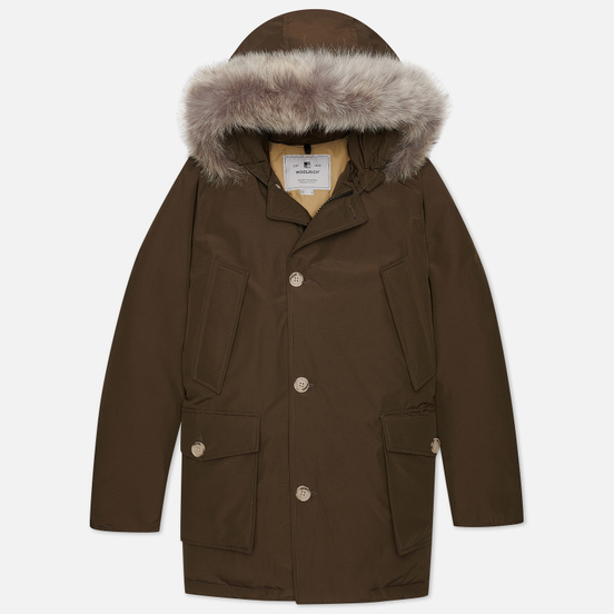 Мужская куртка парка Woolrich Arctic Detachable Fur Brown Olive