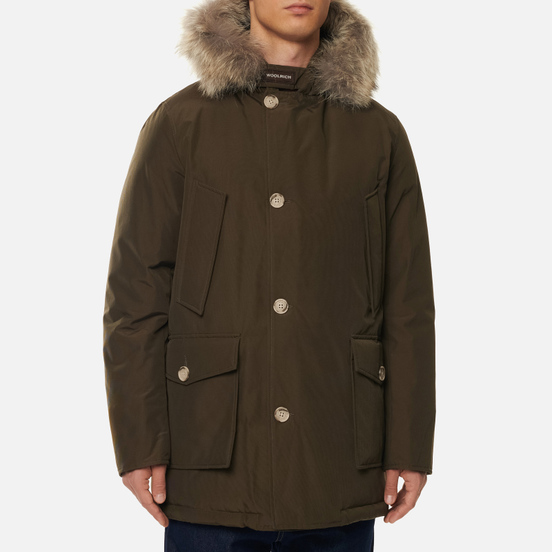 Мужская куртка парка Woolrich Arctic Detachable Fur Brown Olive